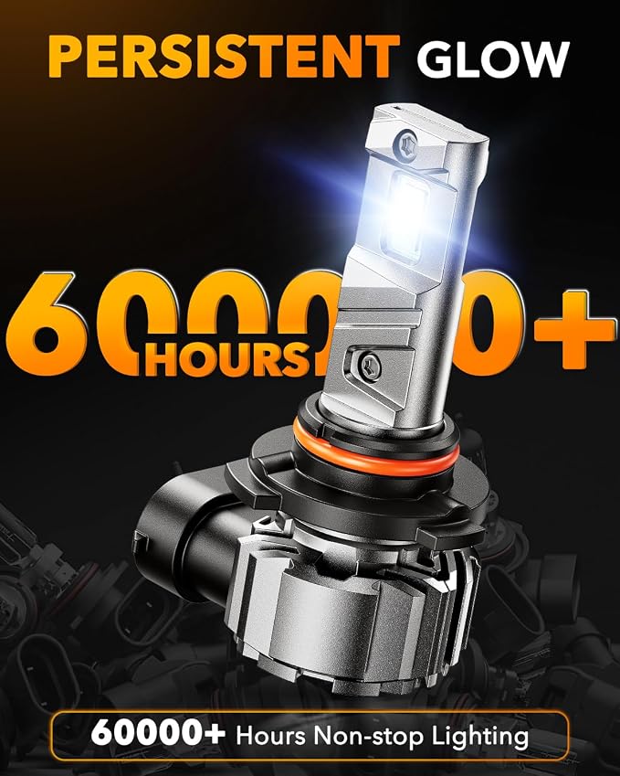 OXILAM 9006 Fog Light Bulbs - 900% Brighter Output, 6500K White, 60000H Lifespan, No Flicker, HB4 LED Light Compatible with Cars Trucks SUVs, Pack of 2