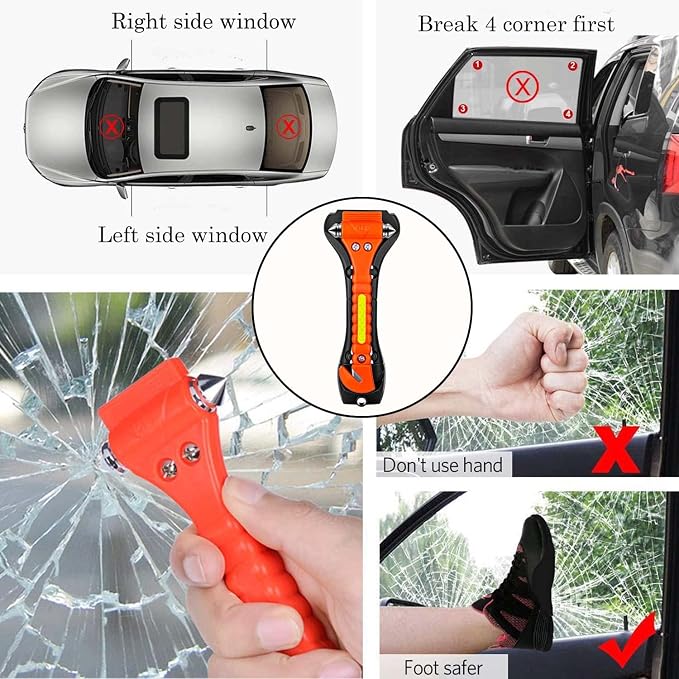 20 Pack Car Safety Hammer, Auto Emergency Escape Tool Car Window Glass Breaker and Seat Belt Cutter for Family Rescue, Car Life Saving Survival Kit