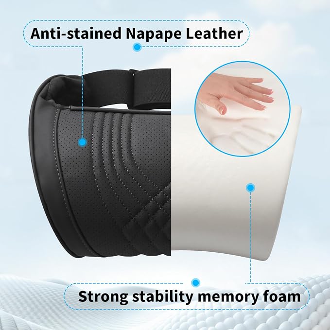 Car Neck Pillow for Driving Memory Foam Headrest for Most Cars SUV Home Office Traveling