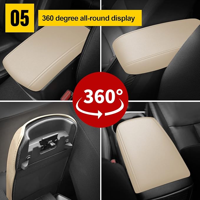 AOMSAZTO Console Covers for 2012-2015 Civic Honda Beige Armrest Cushion for Civic