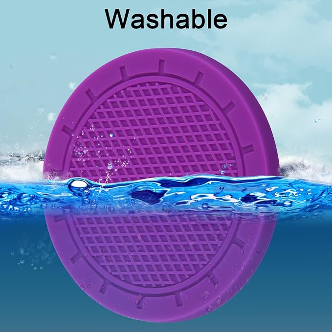 Car Coasters, Wisdompro 4 Pack PVC Car Cup Holder Insert Coaster - Anti Slip Universal Vehicle Interior Accessories Cup Mats for Women(2.75" Diameter, Purple)