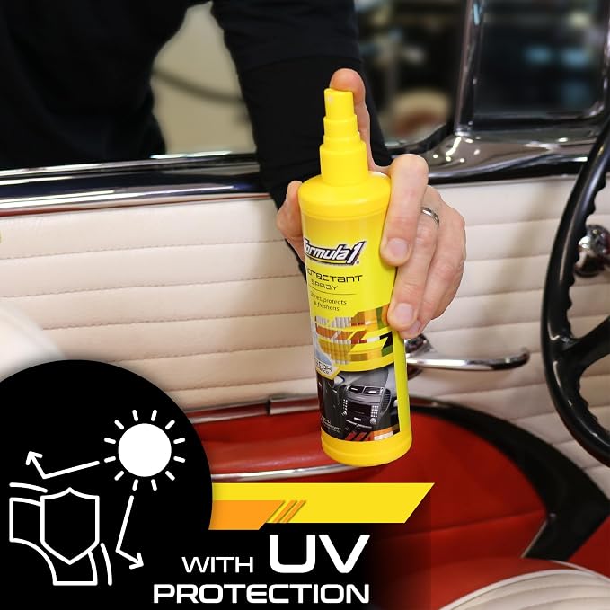 Formula 1 Interior Detailing Protectant Spray, Car Interior Cleaner with UV Protection, Non Greasy Formula, Safe for Vinyl, Rubber, Plastic, & Dashboard - 10oz