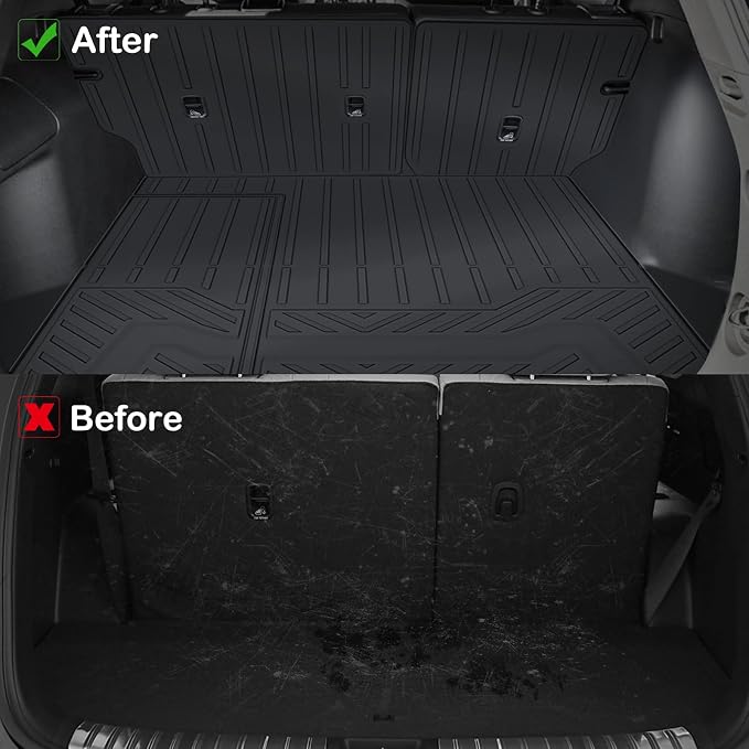 Floor Mats for 2026 Honda Passport Upgrade Trunk Mat with Backrest Mat All Weather Floor Liners TPE Rubber Cargo Liner Fit for 2026 Honda Passport Anti-Slip Full Set Automobile Mats Accessories