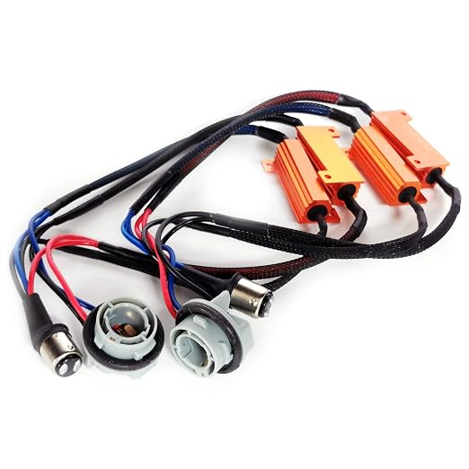 O-NEX BAY15d 1157 LED Load Resistor Kit 50W 8ohm Turn Signal Bulb Relay Harness Adapter Anti Flicker Error Decoder Warning Canceller