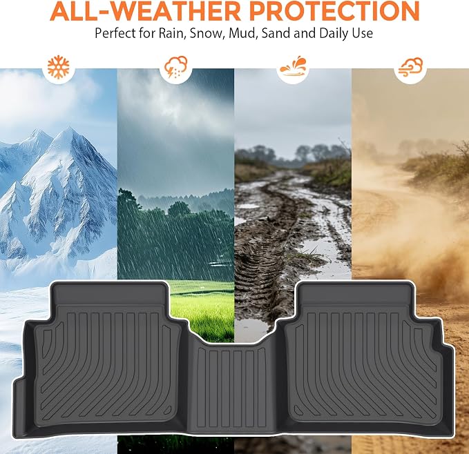 Floor Mats for Kia Forte S/EX/FE/LX/LXS/GT/GT-Line 2019-2026 | Custom Fit Heavy Duty TPE All Weather Protection, Waterproof Non-Slip Black (Two-Row Floor Mats & Cargo Liner)