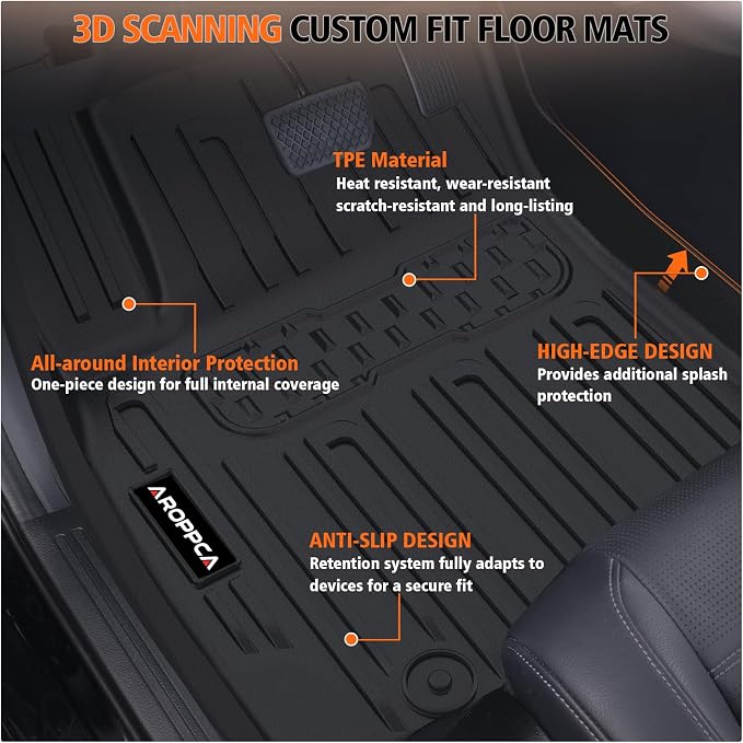 All Weather Floor Mats Cargo Liner for 2025 2026 Kia K4, TPE Rubber Floor Liners Anti-Slip Full Set Automotive Mats for 2025 2026 Kia K4 Accessories