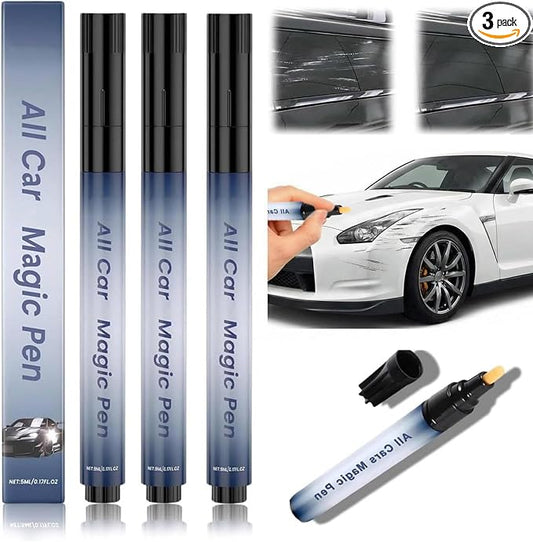 All Car Magic Pen, Magic Car Scratch Removal Pen, Lasting Car Scratch Remover, Quick Fix for Scratches and Paint Damage,Easy Use, Weatherproof Fits All Car Colors (3 PC)