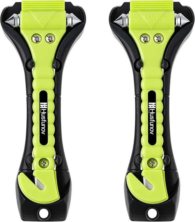 Car Window Breaker Hammer and Seat Belt Cutter 2-in-1，Emergency Escape Tool | Car Accessories, Auto Car Escape Tool，Safety Hammer for Family Rescue and Auto Traffic Accident Emergency Escape, 2 Packs