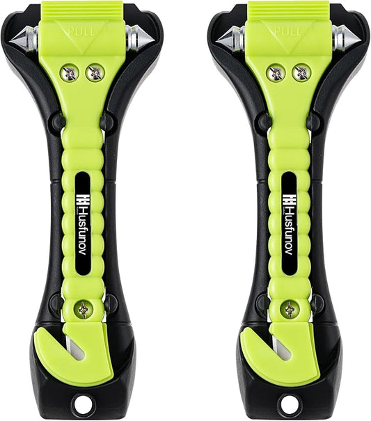 Car Window Breaker Hammer and Seat Belt Cutter 2-in-1，Emergency Escape Tool | Car Accessories, Auto Car Escape Tool，Safety Hammer for Family Rescue and Auto Traffic Accident Emergency Escape, 2 Packs