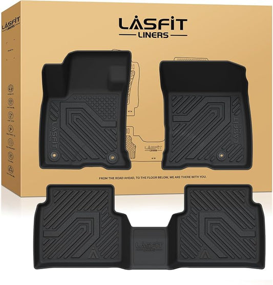LASFIT All Weather Floor Mats for Lincoln Corsair 2020-2026 (Not for PHEV) | Custom Fit TPE Floor Liners for Lincoln Corsair Gas Models. Not Fit PHEV. Full Coverage Front and Rear Protection, Black