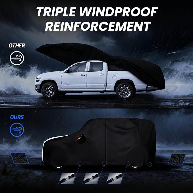 Multi-Layer Car Cover Custom Fit for Ford Bronco 2dr/Sport(2020-2026), 100% Waterproof All Weather for Automobiles, Gift with Towel, Heavy Duty Car Covers for Rain Sun UV Protection with Door Zipper