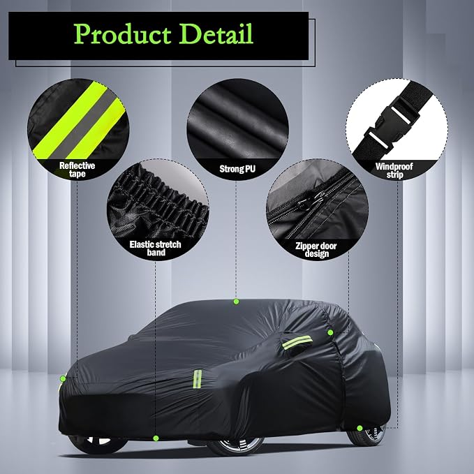 Car Cover Custom Fit for 2014-2024 Mini Cooper/Cooper S 2-Door, Waterproof All Weather Full Exterior Cover Rain Sun Protector with Door Zipper
