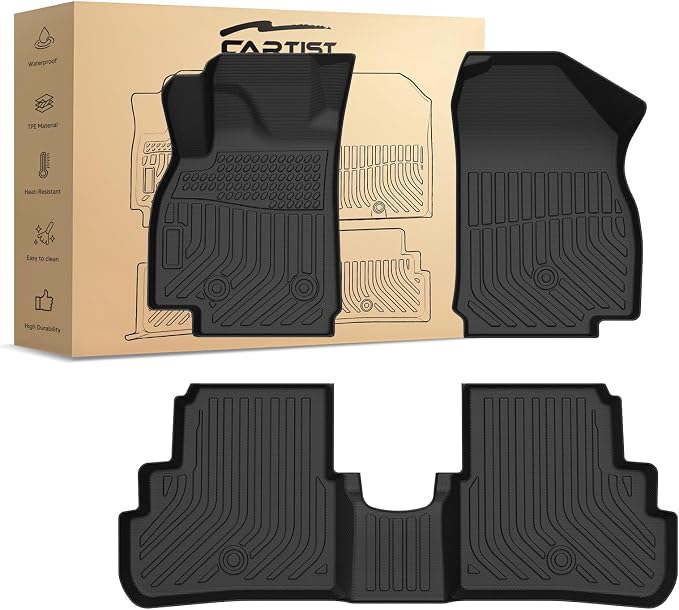 Cartist Floor Mats Compatible with Spark Accessories All Weather Floor Mat for 2016-2022 Chevy Chevrolet Spark Carpet Protection 3D TPE (Not Fit Spark EV)