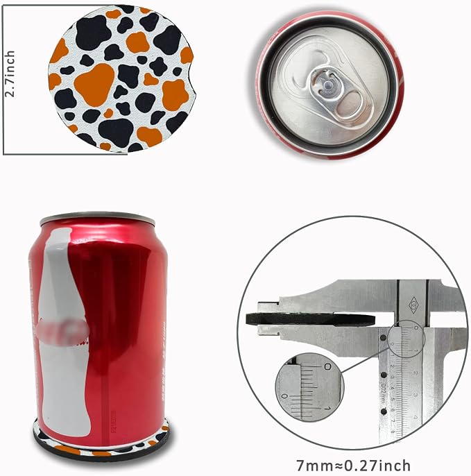 WOCOCN Cute Cup Holder Coasters for Your Car with Fingertip Grip, Auto Accessories for Women & Men,Pack of 2(Casual)