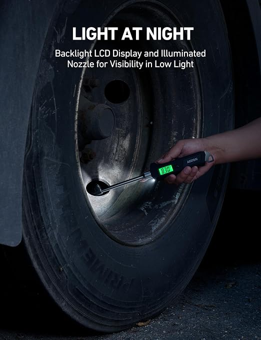 AstroAI Heavy Duty Digital Tire Pressure Gauge 0-230 PSI Calibrated to ANSI B40.7 Grade 2A (0.5%) with Backlit LCD & Flashlight, Stainless Steel for Truck RV Car Motorcycle Bike, 2Pack
