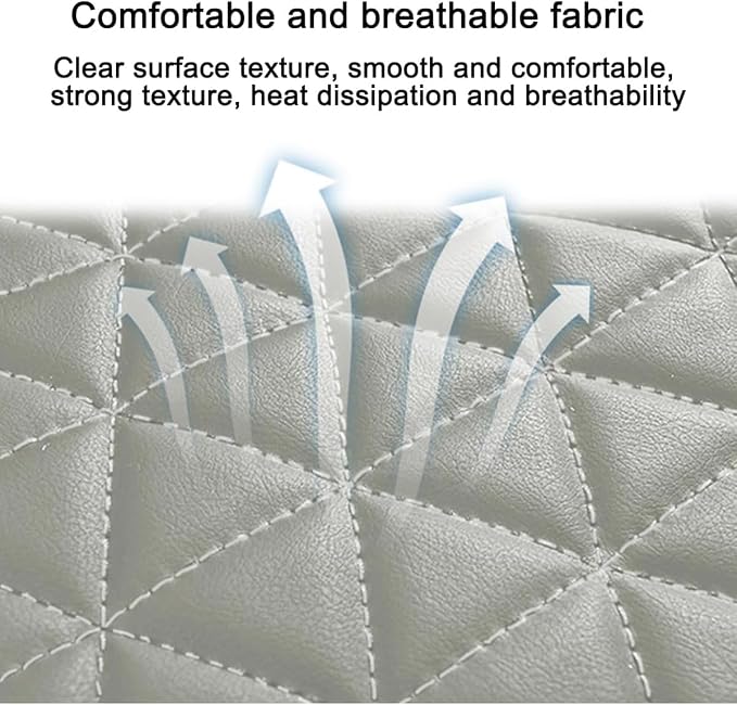 2PCS Leather Car Seat Cover, Vehicle Front Bottom Seat Protector Pad, Full Surrounded Waterproof Auto Seat Protective Cushion with Storage Pocket, Universal for SUV, Truck, Sedan（Gray）