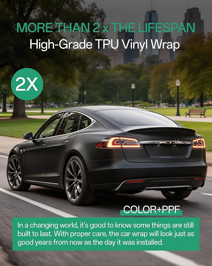 PPF, Dry Apply TPU PPF Vinyl Car Wrap Roll 1ft x 5ft, Paint Protection Vinyl Film (Midnight Black)