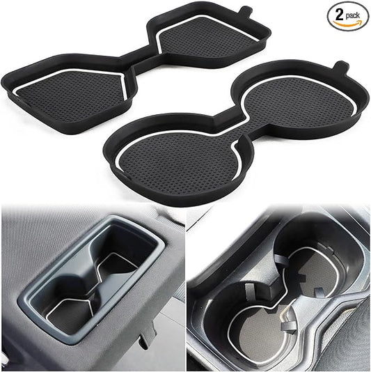 Auovo 3D Cup Holder Inserts for Toyota RAV4 Accessories 2025 2024 2023 2022 2021 2020 2019 Silicone Center Console Cup Holder Coaster Liner Mat Pad Interior Trims (White, 2pcs kit)