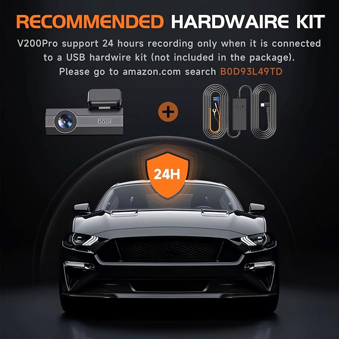 VEEMENT 2.5K Dash Cam Front, Mini Car Camera with App, 2.4G WiFi Smart Dash Cam for Cars, WDR Night Vision, 24H Parking Mode, G-Sensor, Heat Resistant, Supports 256GB Max