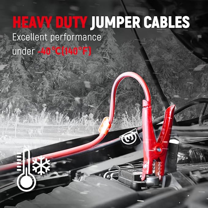 TOPDC 8 Gauge 12 Feet Jumper Cables for Car Battery, Heavy Duty Automotive Booster Cables for Jump Starting Dead or Weak Batteries with Carry Bag,(TD-P0812)