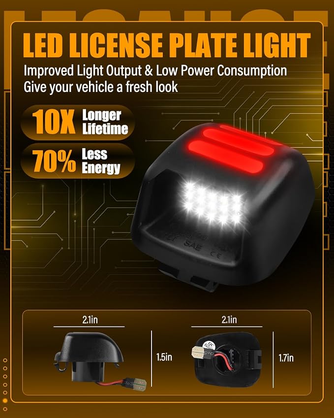 LESAUCE LED License Plate Lights Red OLED Neon Tube Assembly Replacement for 2007-2019 Nissan Frontier, 2007-2015 Titan/Xterra, 2008-2015 Armada, 2008-2015 Suzuki Equator, 2PC