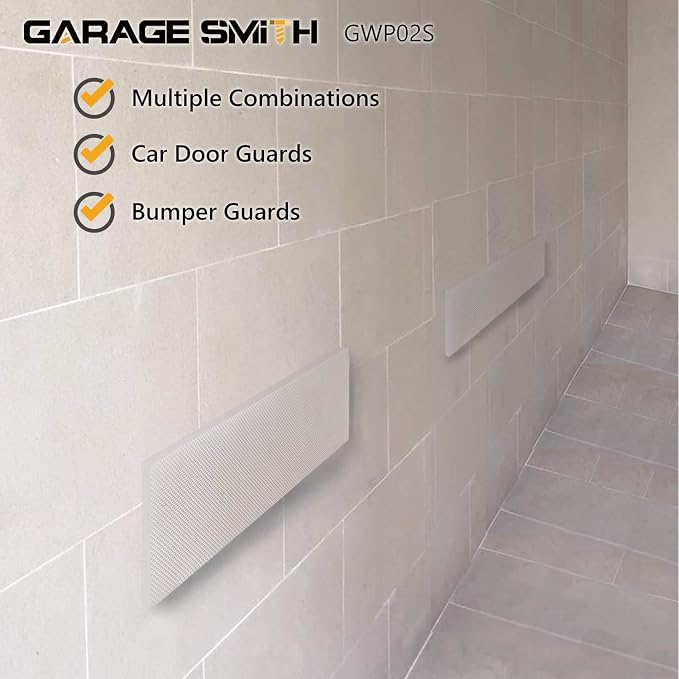 AMPULLA GWP02S Garage Wall Protector Car Door Protectors, Designed in Germany (4, White)