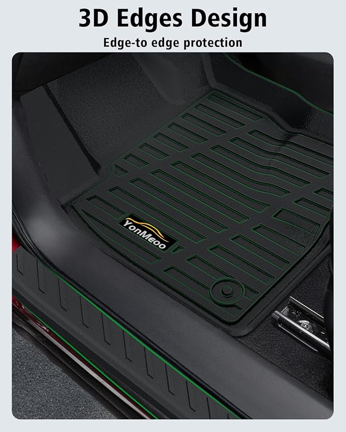 Floor Mats & Cargo Mat & Backrest Mat Custom for Ford Escape 2020-2025 2026 (NOT for Hybrid), Door Sill Guards, All Weather TPE Full Set Floor Liners Trunk Mat for Escape Gas Accessories, Black