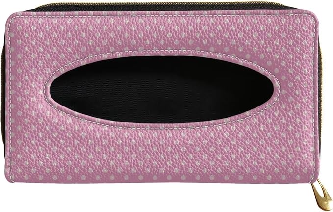 Pink Dots PU Leather Sun Visor Napkin Holder Car Visor Tissue Holder Car Visor Backseat Case Holder Car Visor Backseat Case Holder