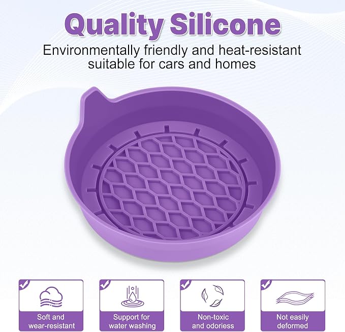 SINGARO Car Cup Holder Coaster, Silicone Cup Holder Insert, Universal Non-Slip Cup Holders, Car Accessories Interior for Women and Man 4 Pack Light Purple