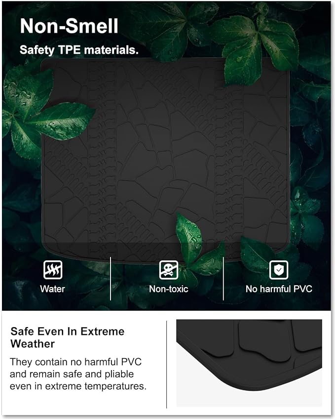 Kiwi Master Cargo Mat for 2014-2023 Jeep Cherokee | (Not Grand Cherokee), Custom Fit All Weather Rear Cargo Liner, Heavy Duty TPE Tray Trunk Mat, Black