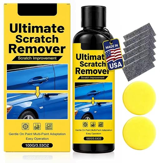 NanoPolix Car Scratch Remover, 100g Car Paint Repair Paste for Light Scratches, Swirl Marks, Scuffs & Water Spots, Polishing Compound, Safe for Most Automotive Paint Colors with Sponge & Cloths
