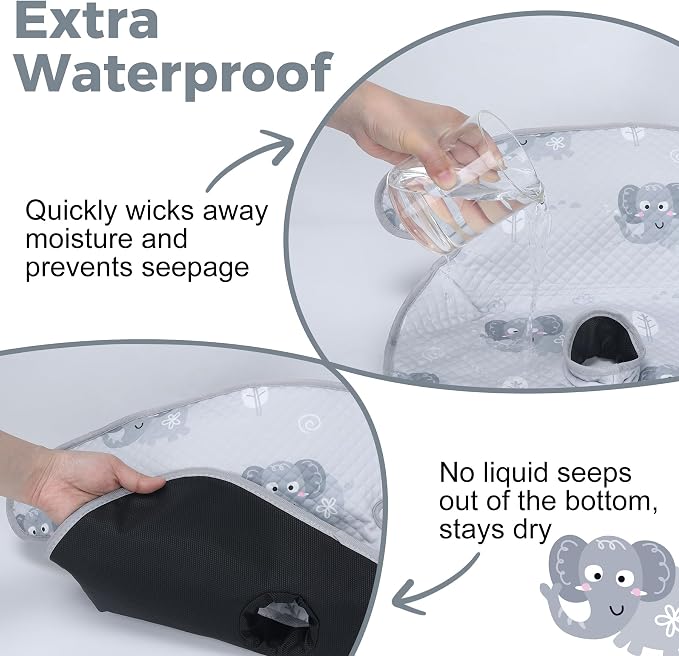 Car Seat Potty Training Protector - Waterproof Piddle Pad Car Seat Liner with Anti-Slip Backing, Travel-Friendly Machine Washable Cover for Baby Toddler Carseat, Stroller (Gray)