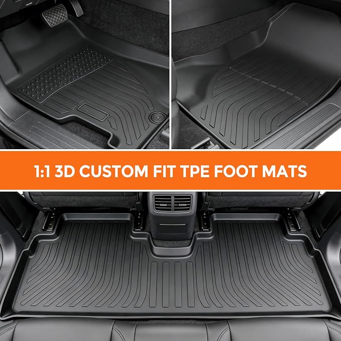 Floor Mats for Honda Civic Sedan 2001-2005 (Not for Coupe) | Heavy Duty TPE All Weather Protection, Waterproof Non-Slip Black Car Liners (Two-Row Floor Mats)