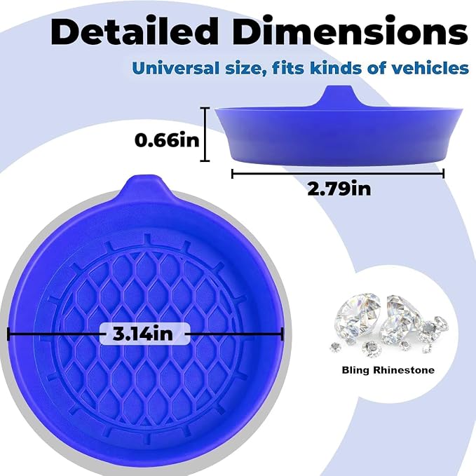 2 PCS Car Cup Coasters, Universal Cup Holder Coaster for Car Accessories, CupHolders Insert for Women Non-Slip Silicone Car Cup Holder Coasters