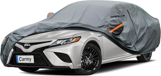 GUNHYI Premium Car Cover Custom Fit Toyota Camry/Solara (1991-2026), 16 Layers Heavy Duty Car Cover Waterproof All Weather with Zipper Door for Sun Rain Snow Dust Uv Protection