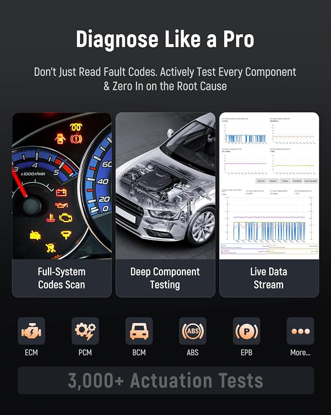 FOXWELL NT919BT All System Diagnostic Tool - Automotive Bidirectional Scan Tool, 3000+ Active Tests, 34 Maintenances, ECU Coding, CAN FD & DoIP, Lifetime Free Update, Car OBD2 Scanner for 140+ Brands