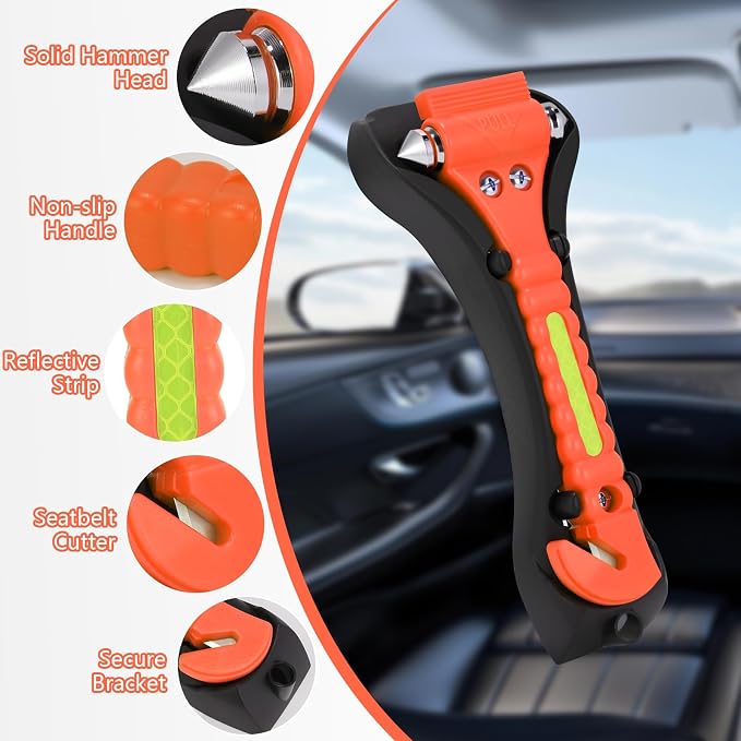 Car Window Breaker Tool, 2-in-1 Emergency Escape Tool with Window Breaker and Seat Belt Cutter, Safety Emergency Car Escape Tool for Car