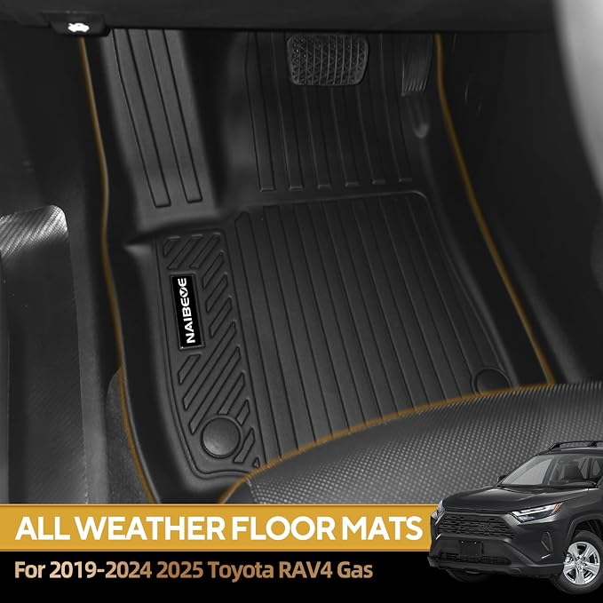 Naibeve Floor Mats for 2019-2025 Toyota RAV4 Gas | All Weather Custom Fit Floor Mats, Cargo Mat, Backrest Mats Interior Protector accessories