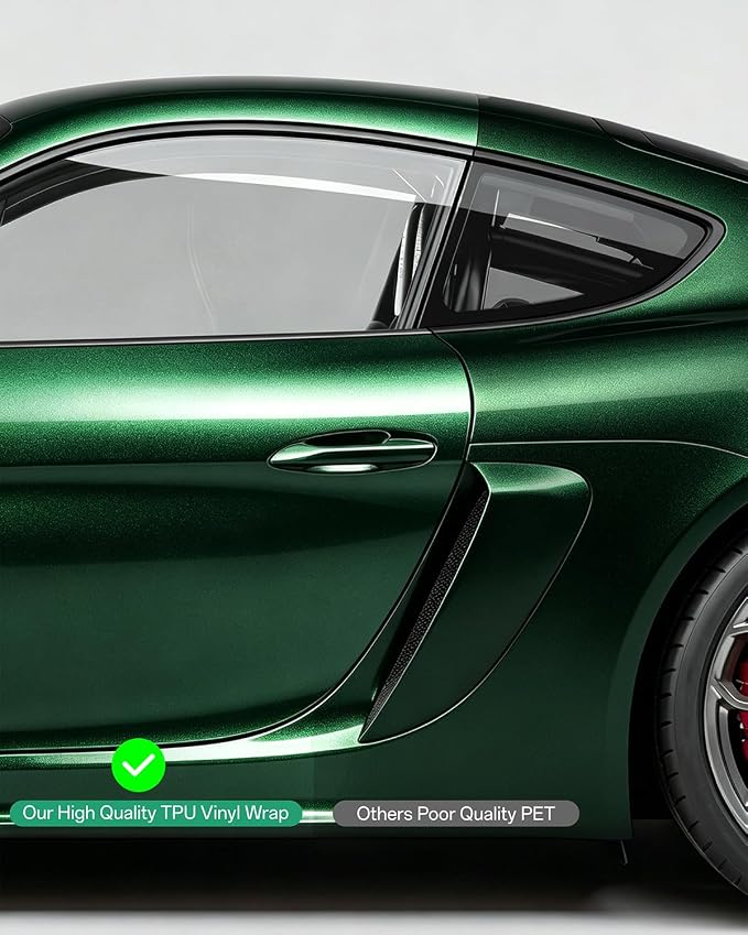 PPF, Dry Apply TPU PPF Vinyl Car Wrap Roll 1ft x 5ft, Paint Protection Vinyl Film (Sand Green)