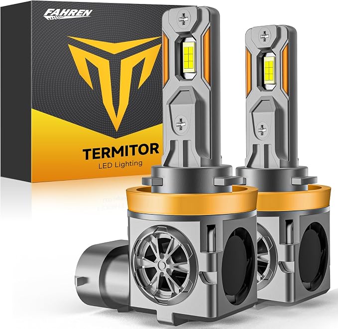 Termitor Latest H11 H9 Fog Light Bulb, H16 Halogen for Off-road | 106K Lumens, 6500K Daylight White, No Adapter Required, Easy Install, 75,000hrs+ Lifespan, IP68, 1: 1 size, Pack of 2