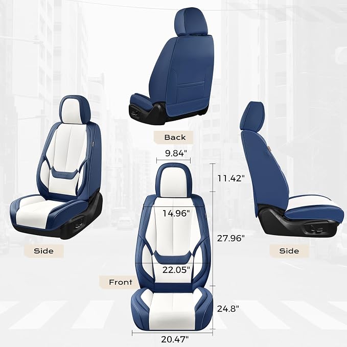 Coverado Car Seat Covers, Seat Covers for Cars, Waterproof Leather Auto Seat Protectors, Leather Car Seat Cushion, Car Interiors Accessories Universal Fit for Most Cars