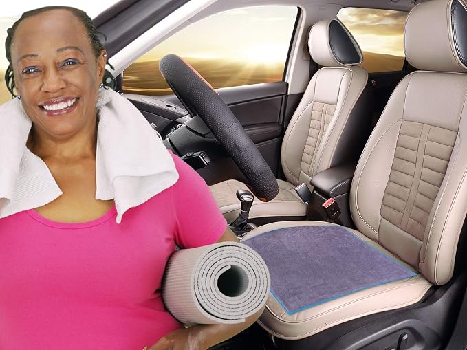 Premium Waterproof Seat Pad for Incontinence - Slip- Resistant, Ultra Absorbent Soft Microfiber 22 x 22 Inches - for Adults, Kids and Pets, Gray/Blue