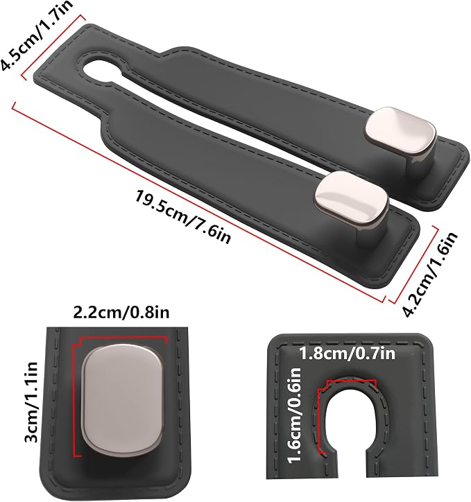 Headrest Hooks for Car Seat Back Storage Hook 2PC | Universal Premium materials silicone and Aluminum-Magnesium Alloy Double Car Seat Back Storage Hook for Purses Black