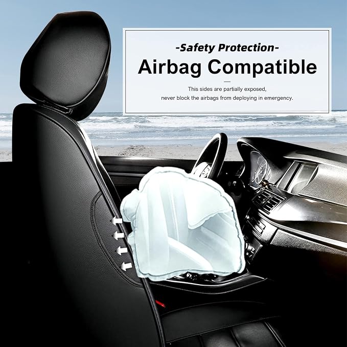AOMSAZTO Custom Fit Seat Cover for Nissan Rogue Regular 2014-2020 | (Not for Hybrid &Sport) 2014 2015 2016 2017 2018 2019 2020 Full Set Faux Leather Rogue Seat Cover Protector Black