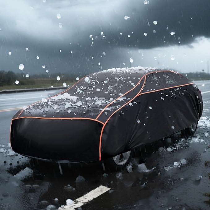 Hail Protector Car Cover, Thickened Multi-Layered EVA Car Hail Protector Size A1 Fit for Nissan Versa, Kia Rio, Hyundai Accent, Audi TT, Porsche 718, BMW Z4, etc (UP to 177 inch)
