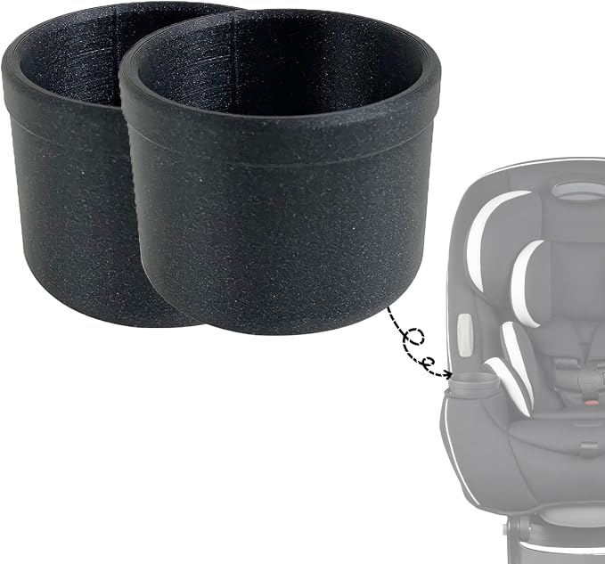2PCS Car Seat Cup Holder Compatible with Safety 1st Everfit & Grow and Go, Maxi-COSI Pria, Cosco All-in-One - Black Single Cup Holder (Model #C6577)