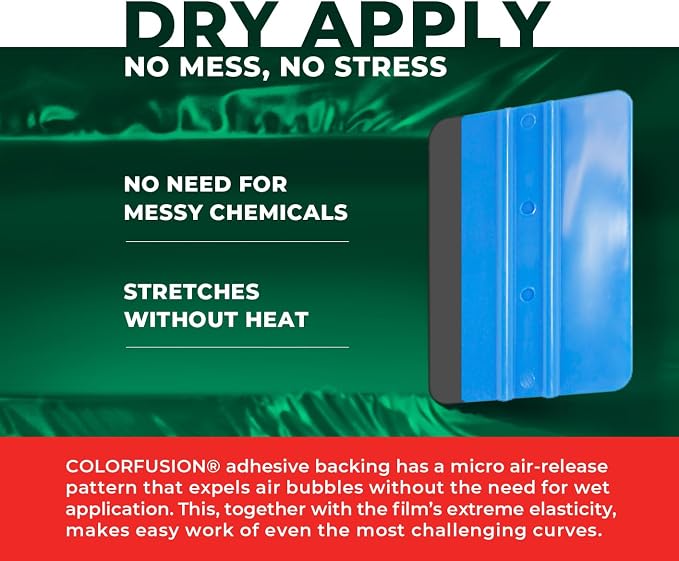 ColorFusion PPF by VViViD, Satin Chrome Stealth Green Dry Apply PPF Vinyl Car Wrap Roll 20ft x 5ft
