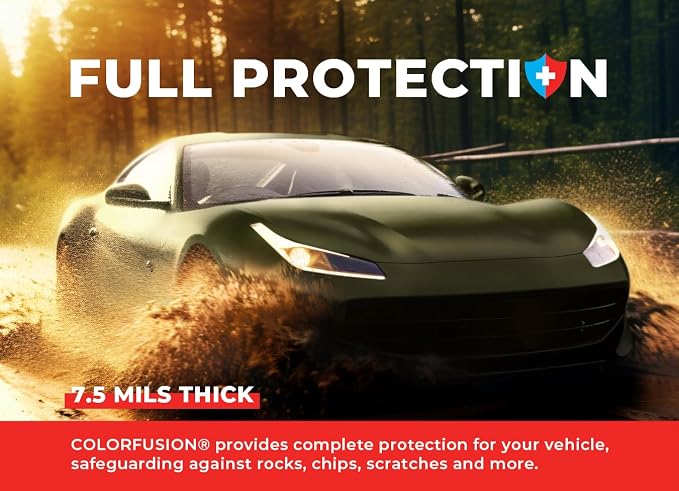 ColorFusion PPF by VViViD, Satin Stealth Combat Green Dry Apply PPF Vinyl Car Wrap Roll 10ft x 5ft