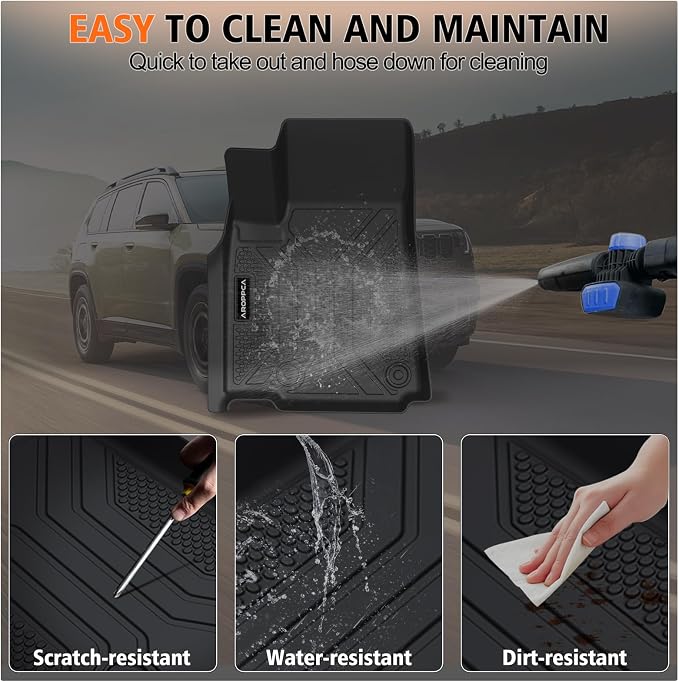 All Weather Floor Mats Cargo Liner with Backrest Mat for 2022-2025 2026 Jeep Grand Cherokee (WL & 4xe, Not WK2 or WL75) 5-Seater, TPE Mats with Door Sill Protectors for Grand Cherokee Accessories
