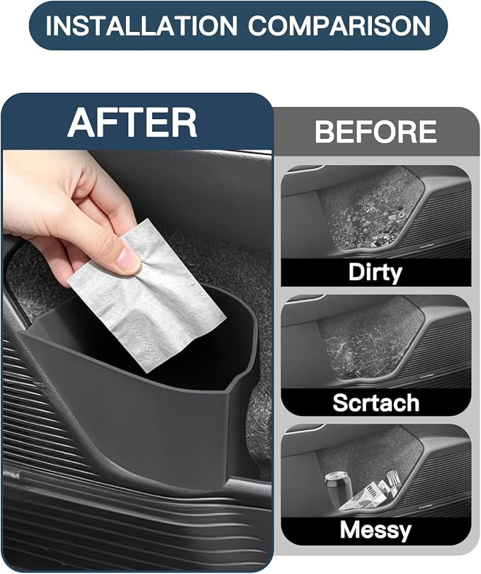 Ruiya Door Trash Can Compatible with 2026 Subaru Outback All Trims Driver & Passenger Side Door Pocket Silicone Garbage Bin 2026 Outback Accessories Organizer Wastebasket(2Packs)